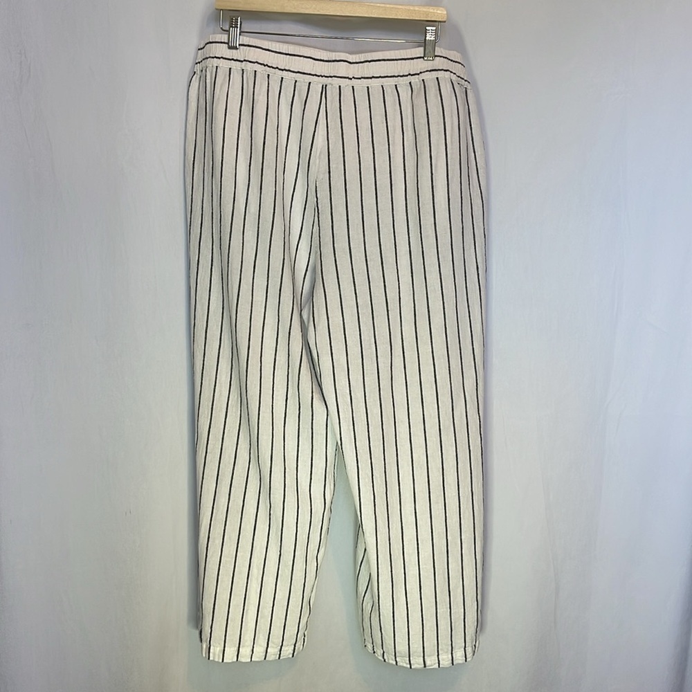 Sanctuary Linen Blend Wide Leg Striped Pants Size 2X Coastal Resortwear Flowy - Picture 4 of 7